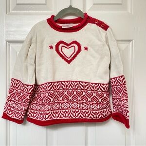 Hanna Andersson Knit Sweater Size 5 Heart